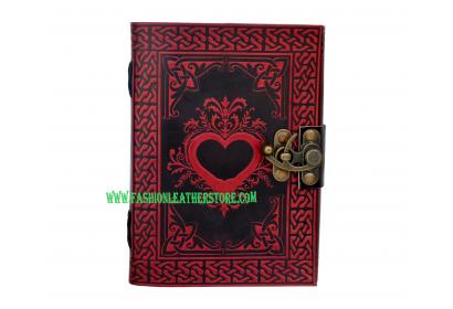 Celtic Love Heart Beautiful Shadow Leather Journal Red With Black Color Dairy Note Book Wholesaler India